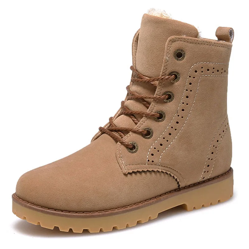 Nice Fashion Boots Men Winter Snow Warm Casual Shoes Leather Plush Fur High Quality | Обувь