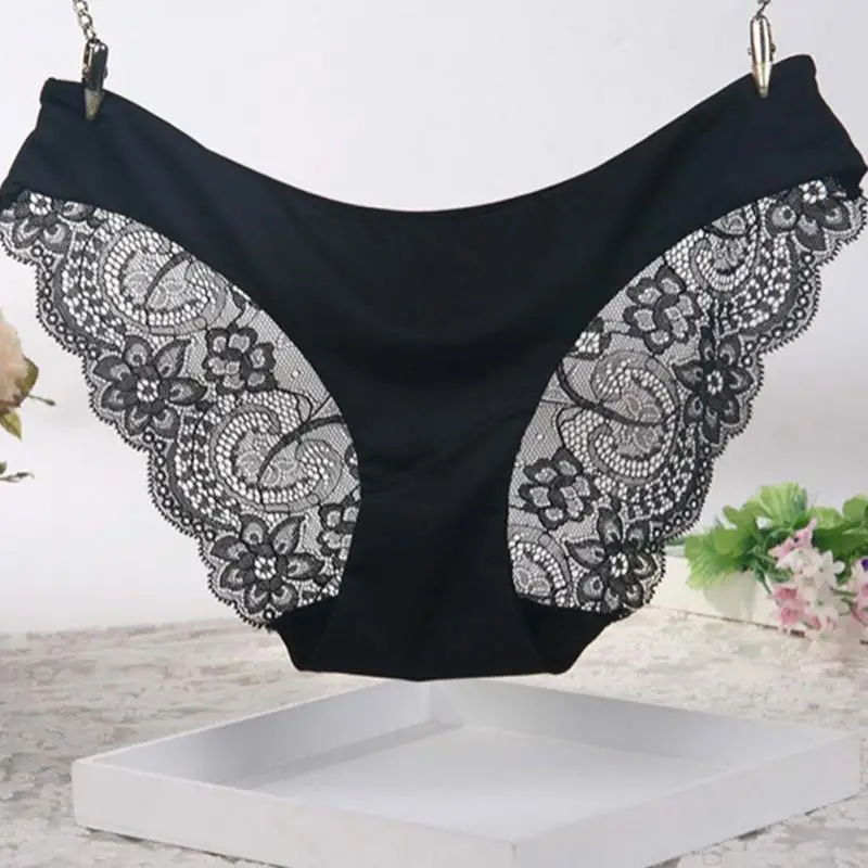 2018 Горячие женские бесшовные трусики из хлопка с кружевами дышащие трусики-брифы