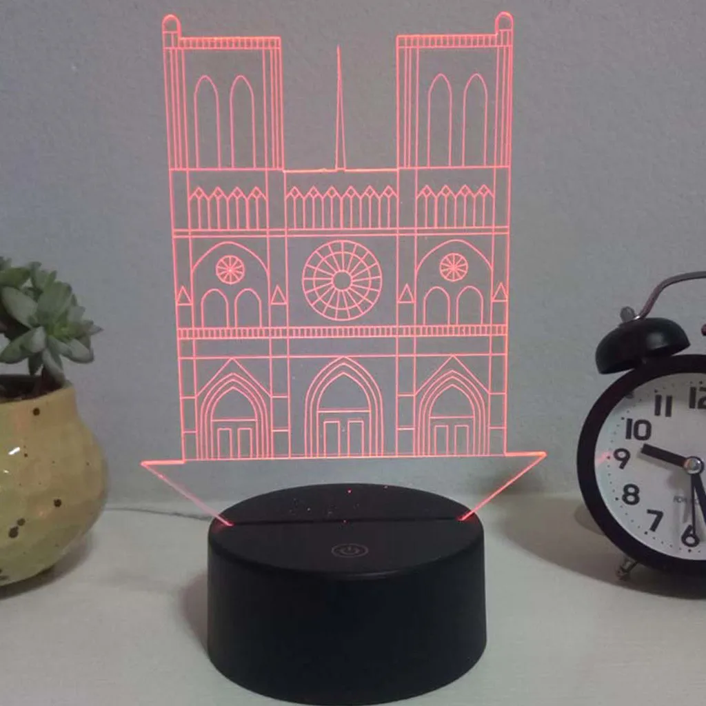 Дропшиппинг ночник de Paris настольная лампа 7 видов цветов 3D оптические фонари | Дом