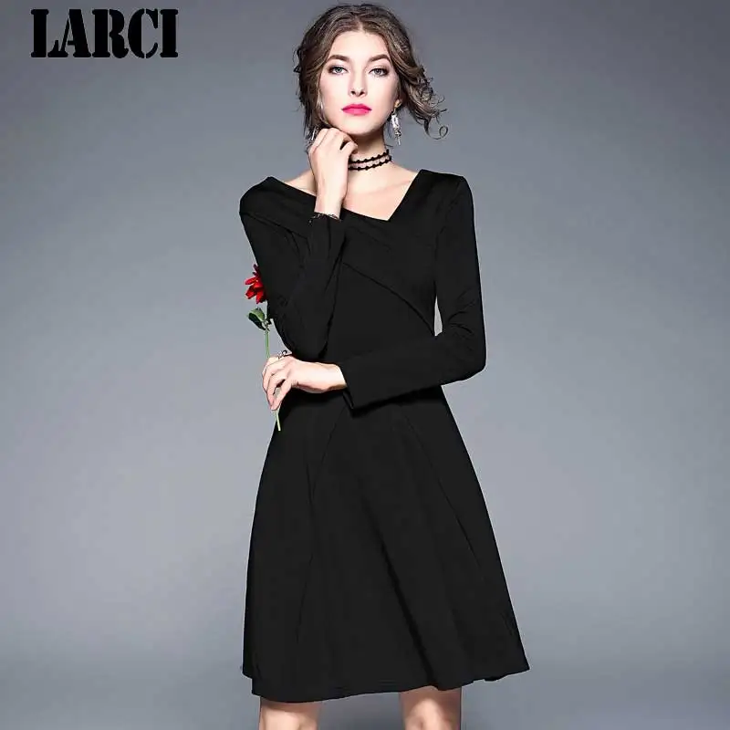 Larci 2018 Для женщин Элегантный тонкий длинный рукав платье без бретелек Винтаж