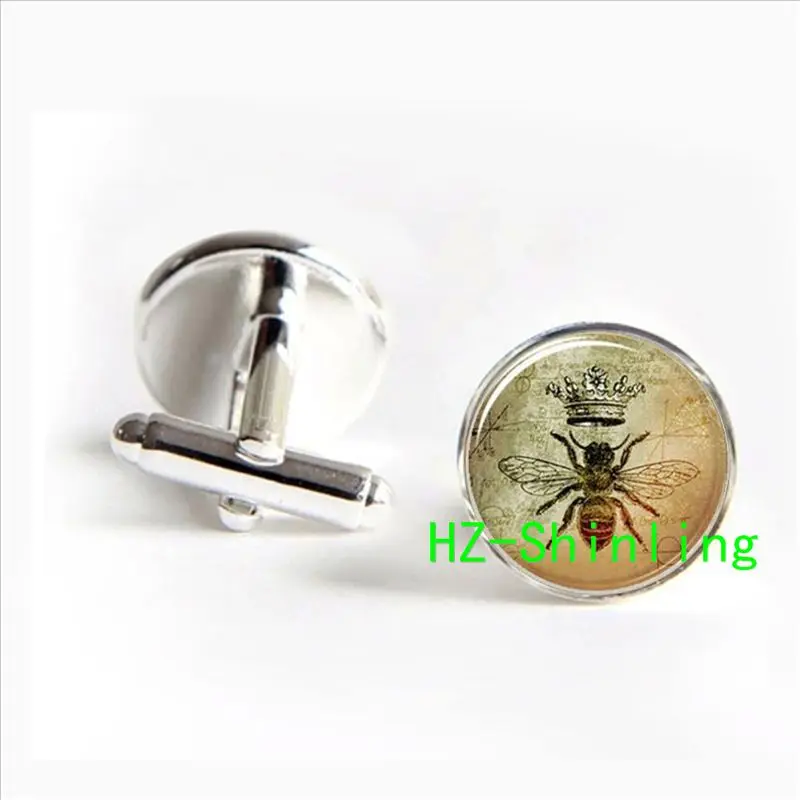 2017 продажи Queen Би запонки Королевская корона насекомых арт пчелы ювелирных