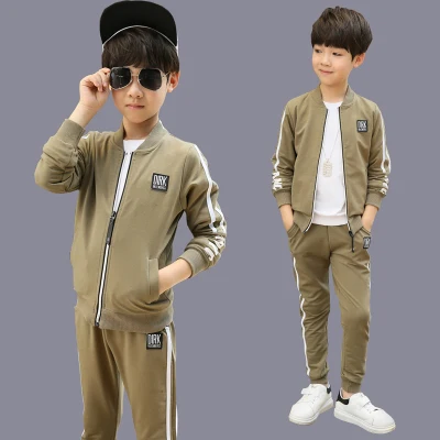 2021 Spring New Children's Clothing Set Boys Fall Casual Clothes Suit Male Kids Patches Spliced Sportswear 2 Pcs Tracksuit X78 |