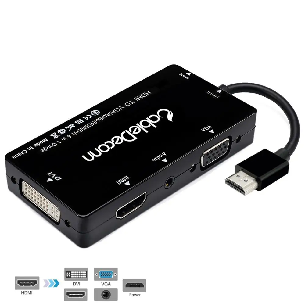 Кабель-адаптер aAdapter HDMI к VGA DVI аудиоразъем 3 5 мм с Micro USB питания для ноутбука
