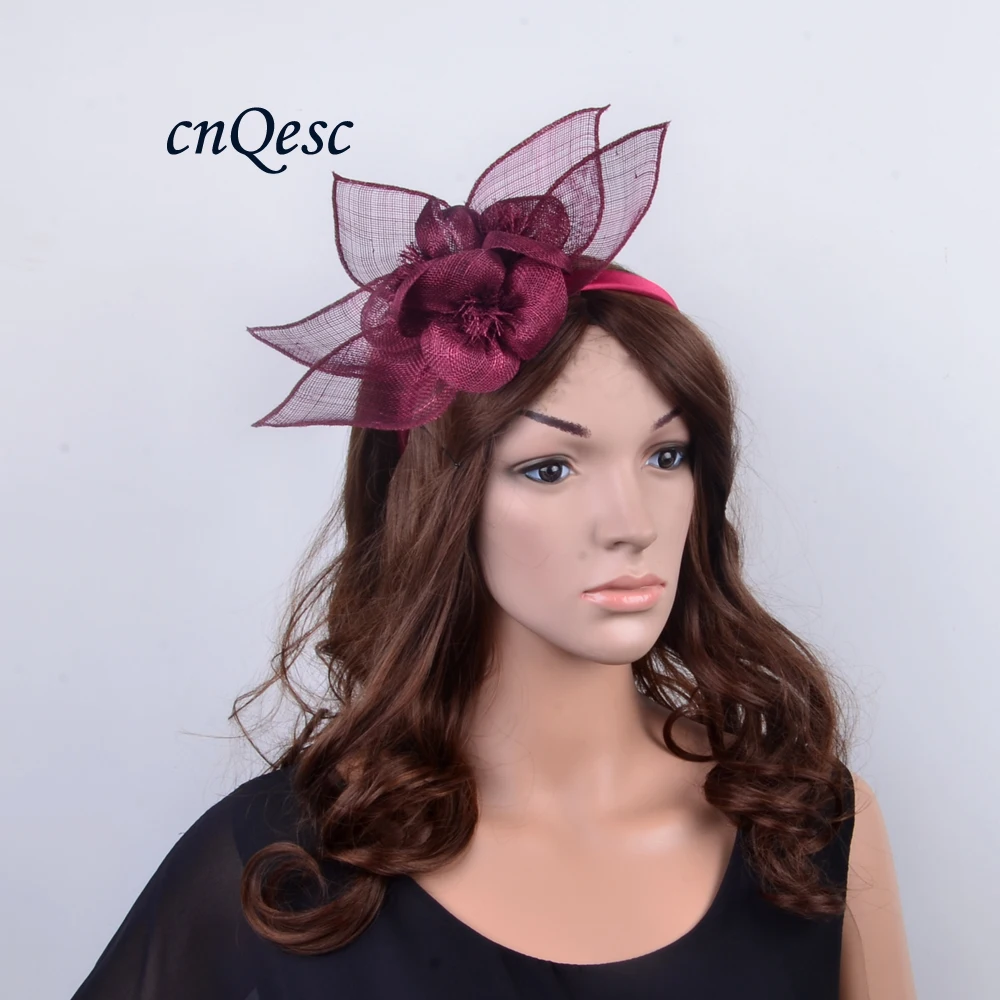 NEW DESIGN pale blue Sinamay fascinator with leaf and flower for kentucky derby Races Wedding church party 8 colors |