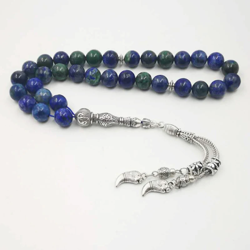Натуральная хризоколла Tasbih мужские Gemss лев голова кисточки 2019New стиль аксессуары для мусульман браслеты