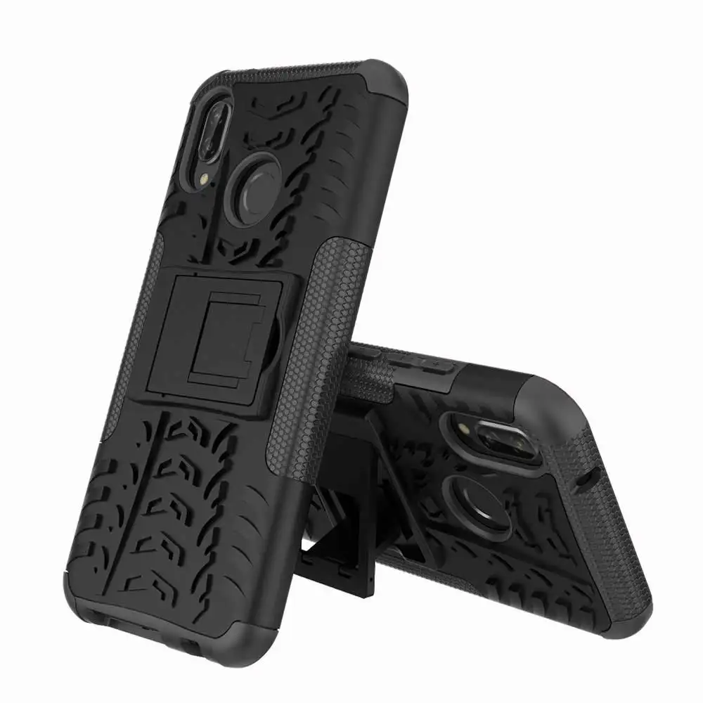 IDOOLS Case For Huawei P20 Lite Nova 3e Shockproof Hybrid TPU+PC Armor Back Cover Kickstand Cases mini 5.84 inch |