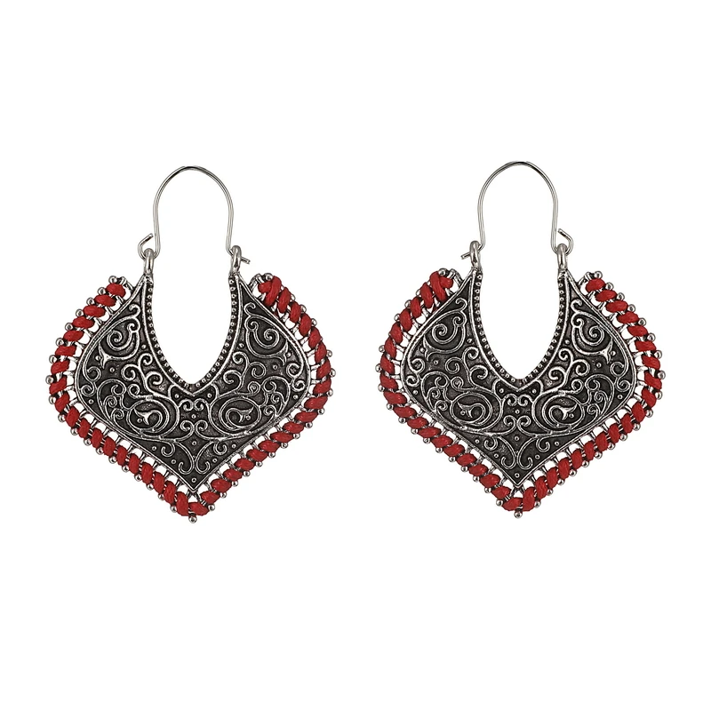 Женские винтажные серьги LOVBEAFAS Boho красные синие черные в виде веревки модные