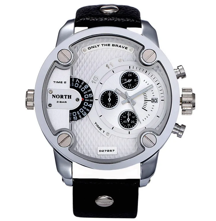 Часы класса люкс от года North Watches, спортивные мужские часы с кожаным ремешком, водонепроницаемые на глубине 30м, мужские и женские кварцевые часы Relogios Masculino