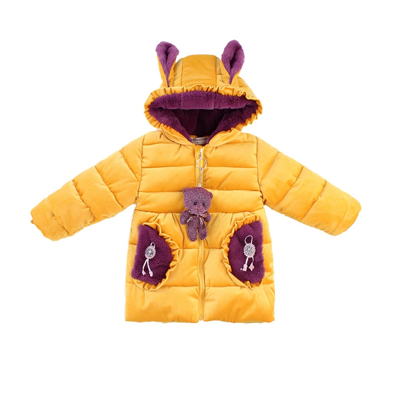 Girls Jackets Baby Outdoor Warm Clothing Thick Coats Windproof Children Winter Kids Cartoon bear Outerwear | Детская одежда и