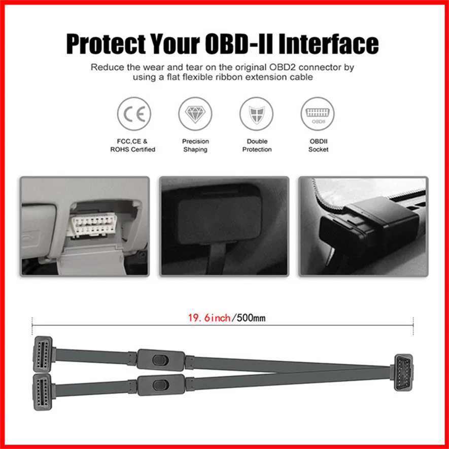 Новинка 1 в 2 Преобразованный 16-контактный соединительный кабель OBD2 сканер