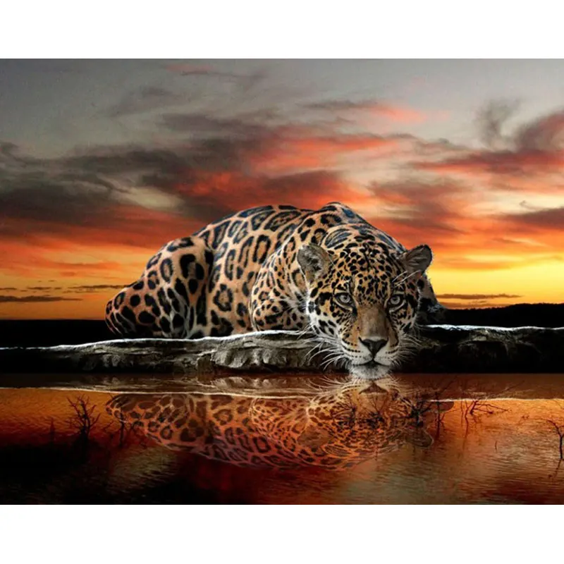 5D DIY Diamond Painting Animals Tiger Full Drill Resin diamond embroidery Cross Stitch Needlework Patterns Decorative Paintings | Дом и сад