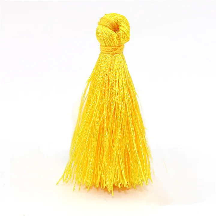 Golden Yellow Tassls 30 шт 4 см гладкая шелковая кисточка бахрома подвеска «сделай сам» ремесла маленькие кисточки отделка одежды шторы декоративные серьги ювелирные изделия компоненты - Цвет: Golden Yellow Tassls