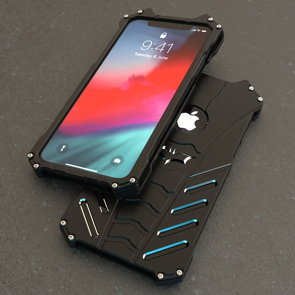 shockproof armor aluminum case for iphone 11 12 pro max mini xr metal bat back men cover for iphone x xs max 6 6s 7 8 plus case free global shipping