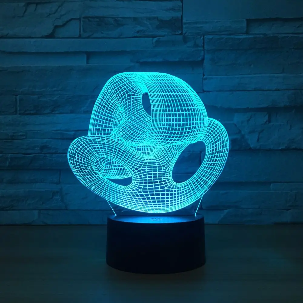 3D настольная лампа светодиодный 7 цветов Изменение абстрактный гнездо ночные