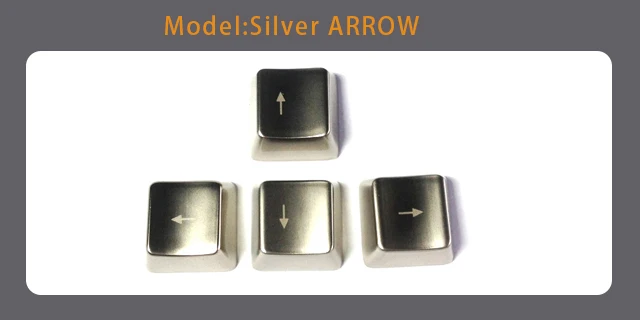 Silver-ARROW Крышка ключа из цинкового сплава для механической клавиатуры MX Axis Серебристые/золотистые металлические клавиши на клавиатуру Keypress WASD QWERASDF ARROW 37key - Цвет: Silver-ARROW