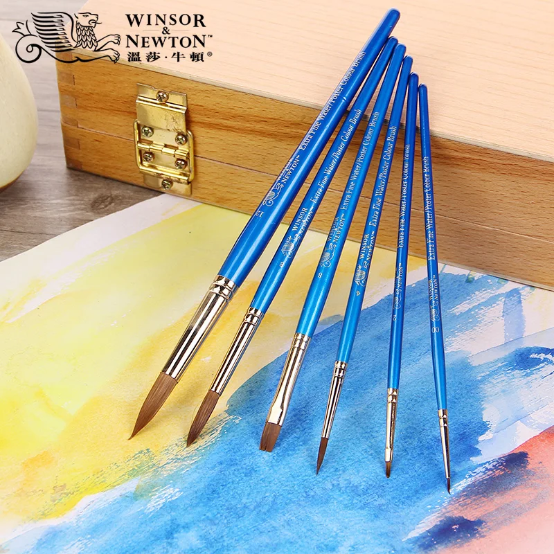 

WINSOR&NEWTON Mink hair Paint brushes gouache and watercolor paint brushes ART supplies 6pcs/lot