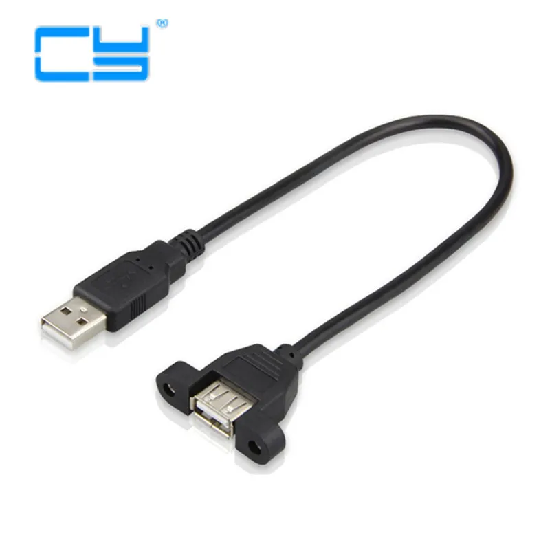

0,3 м/0,5 м/1 м/1,5 м винтовой блокировочный панельный кронштейн USB 2,0 Тип A переходник-удлинитель для синхронизации данных кабель для зарядки