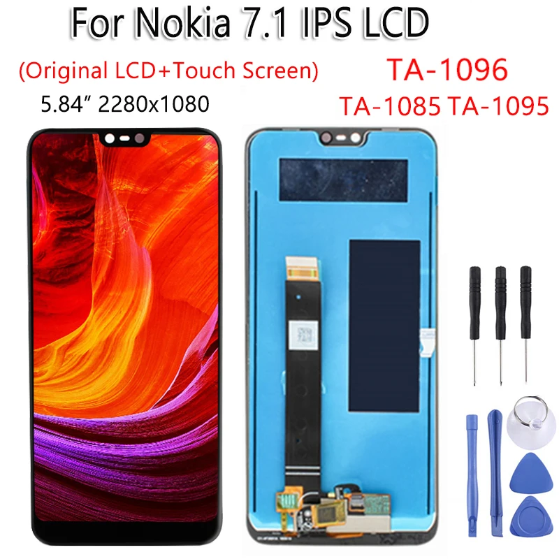 Протестировано для Nokia 2,1 3,1 5,1 7,1 8,1 ЖК-дисплей с сенсорным экраном дигитайзер сборка замена работа для Nokia 8,1 lcd