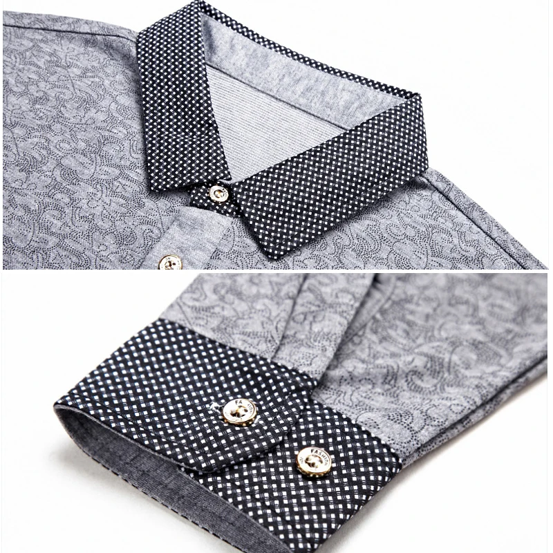 MIACAWOR New Brand Men Polo Fashion Print Shirt Me Casual Camisa Masculina Spring Long sleeve Tops Tees T693 | Мужская одежда