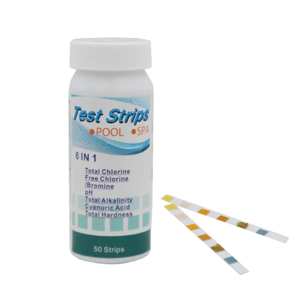 50Pcs 6 In 1 Swimming Pool SPA Test Strips Chlorine pH Alkalinity Water Hardness Testing Tool Spa water Strip | Спорт и развлечения
