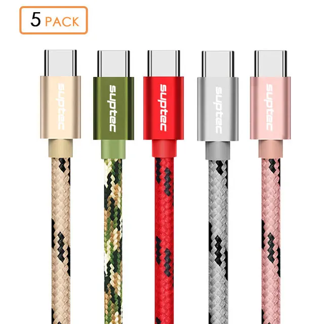 SUPTEC 5 шт. в упаковке usb type-C кабель 2 м 3 м для samsung S9 S8 Note 9 2.4A зарядное устройство Быстрая зарядка type-C кабель для huawei Xiaomi Oneplus - Цвет: Mix Color