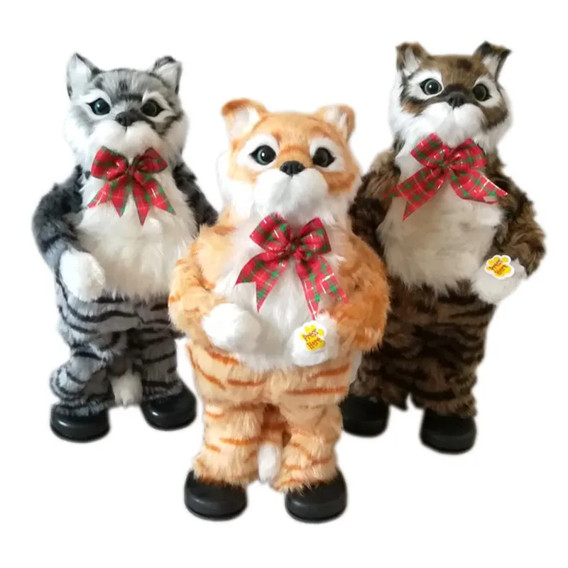 

30cm New Year Christmas Toys For Children Gift Electronic Pet cat Brinquedos Walking Dancing Musical Interactive Robot Cat