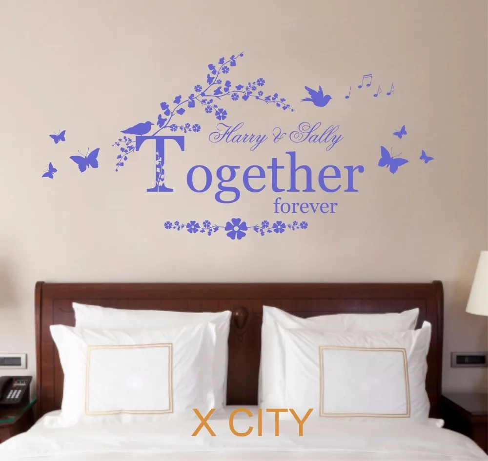 Персонализированное имя Lover Together Forever QUOTE Настенный Съемный художественный