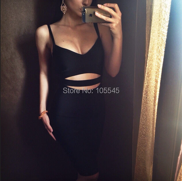 Красный женщины прорезиненная тесьма трикотаж сексуальный bodycon повязки