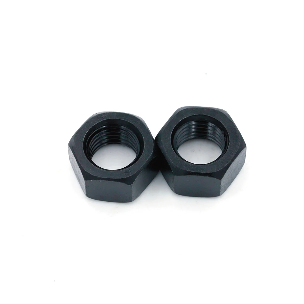 Левая резьба Шестигранная гайка из углеродистой стали черная тонкая Высокое