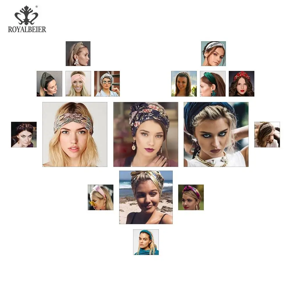 Повязка на голову с цветным узлом и крестиком Регулируемая повязка для волос без