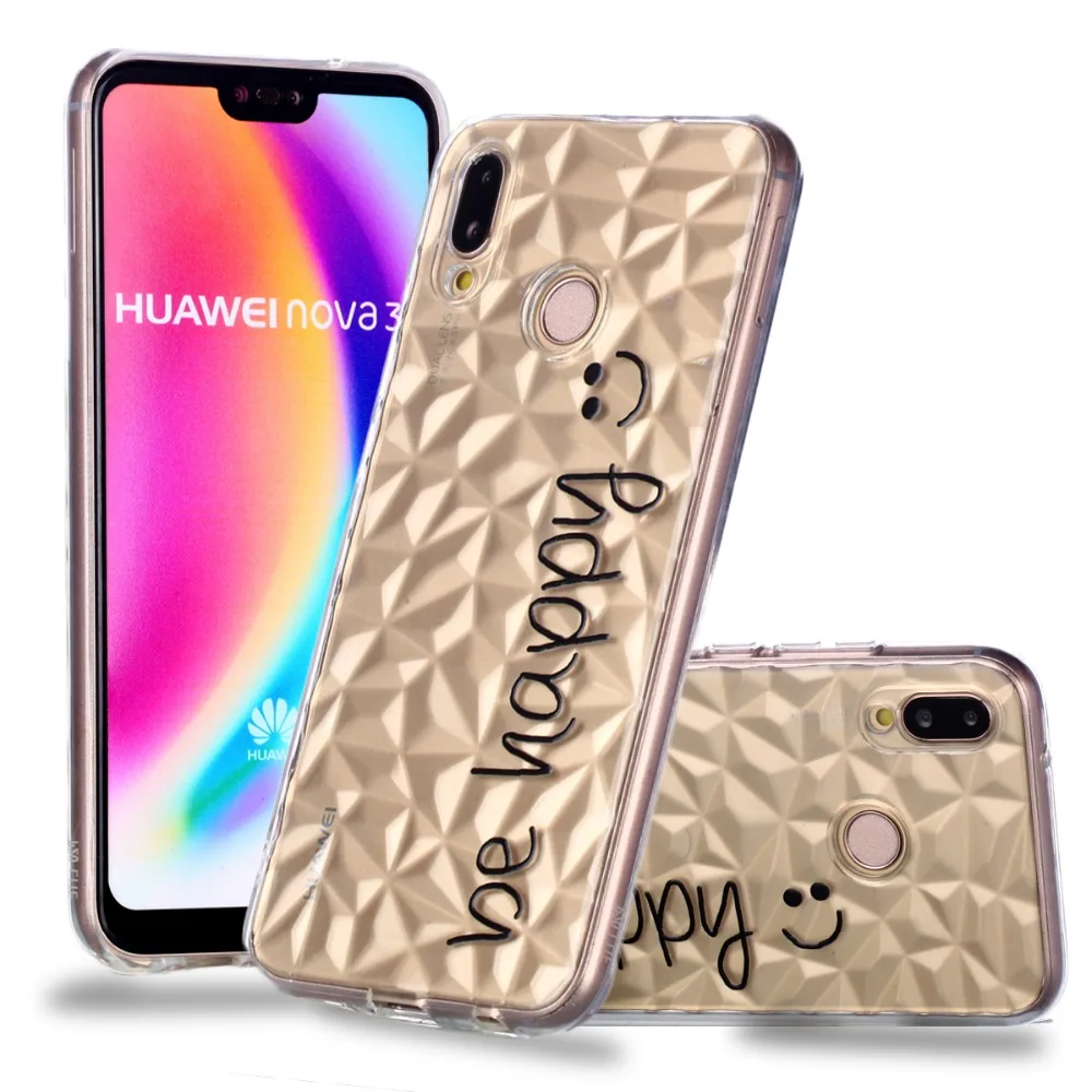 Для huawei Y5 Y6 Y9 2018 чехол с тисненым алмазным узором TPU ударопрочный на заднюю панель