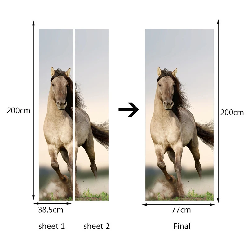 Настенные обои Pentium Horse для гостиной спальни двери самоклеящиеся