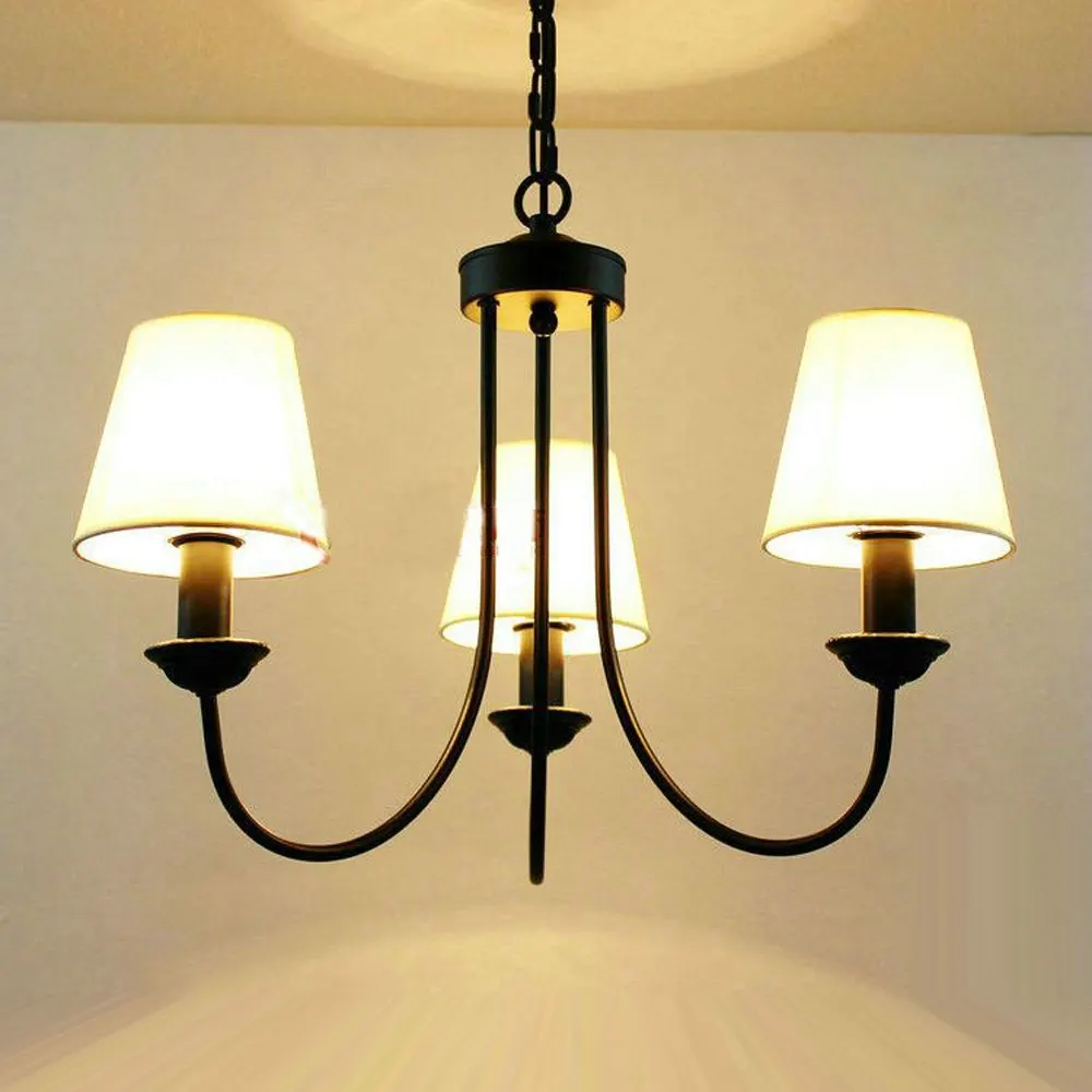 Средиземноморские черные окрашенные железные люстры для гостиной романтическая