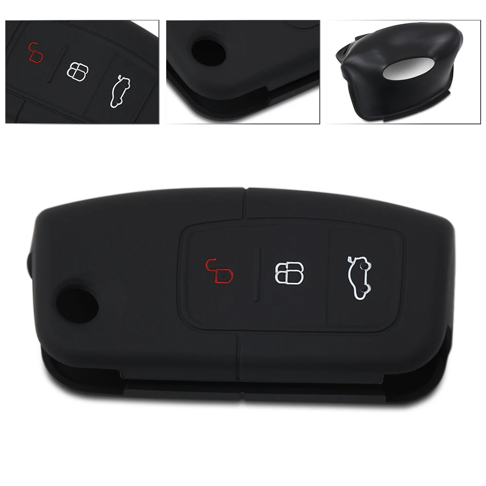Silicone Key Remote Cover Case Protect For Ford Fiesta Focus 2 Ecosport Kuga Escape 3 Buttons Car Flip Accessaries | Автомобили и