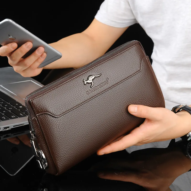 men's clutch bag password Long wallet PU leather carteira zipper masculino Many slot mens large purse business wallet Clutche