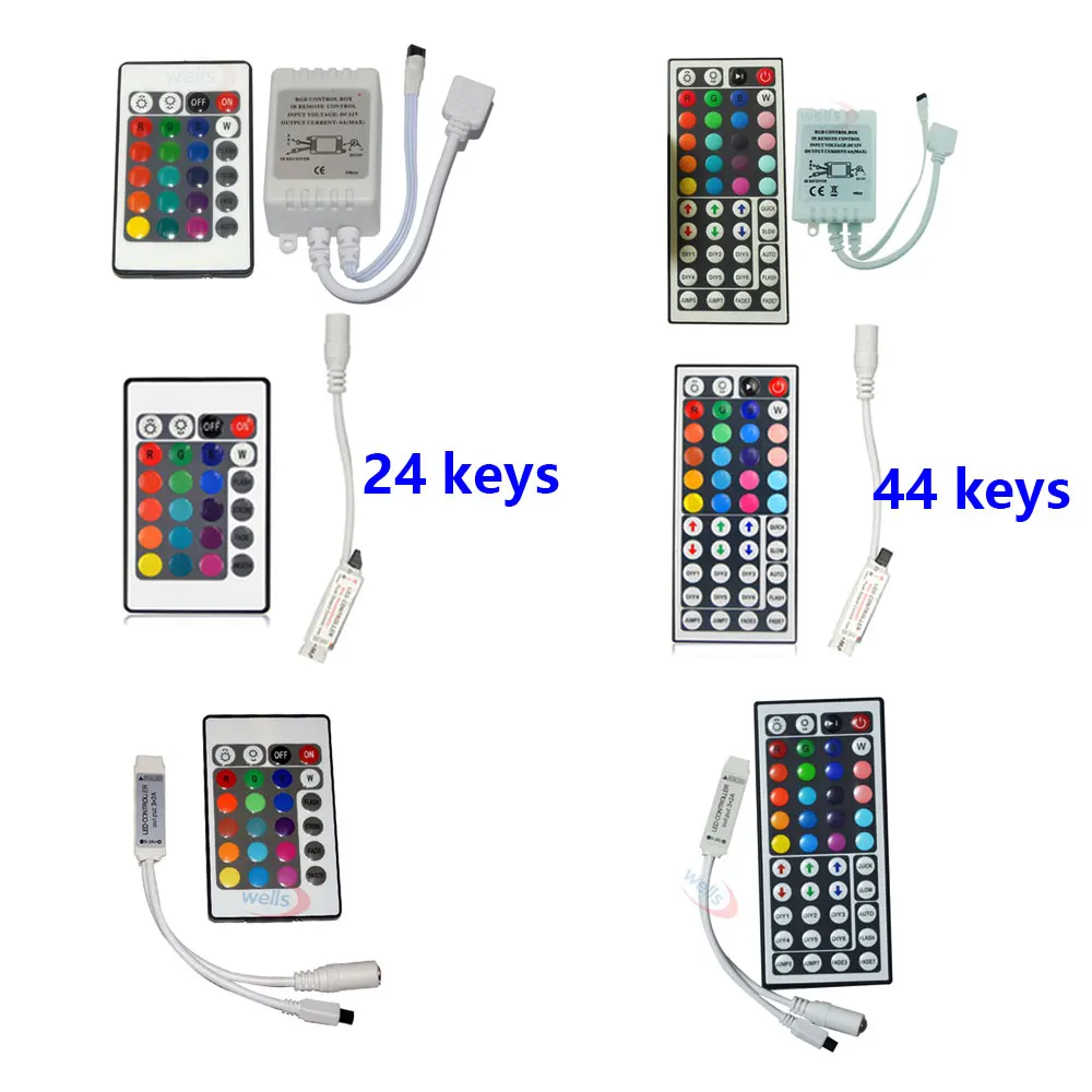 Фото - DC12V 24/44 Keys RGB Controller Remote IR Wireless Dimmer Led controller Controle for 2835 3014 3528 5050 RGB LED Strip Light 44 keys led ir rgb controler for rgb smd 3528 5050 led strip led lights controller ir remote dimmer input dc12v 6a