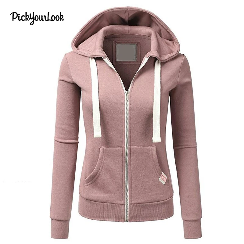 PickyourLook толстовки Женская толстовка с длинным рукавом зимняя на молнии