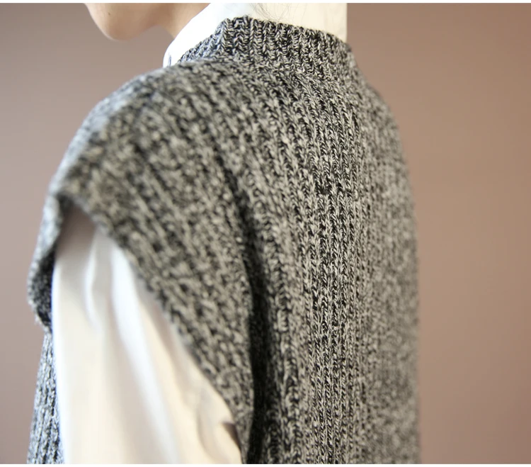 WM005 осень 2017 винтажное свободное толстое трикотажное платье на бретелях с