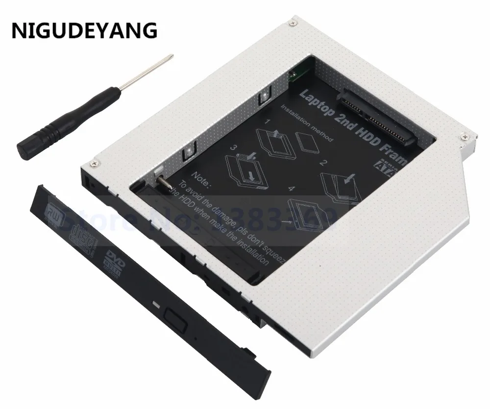 NIGUDEYANG SATA 2nd HDD SSD   Caddy  12, 7  Universal PATA / IDE CD / DVD-ROM Optical Bay