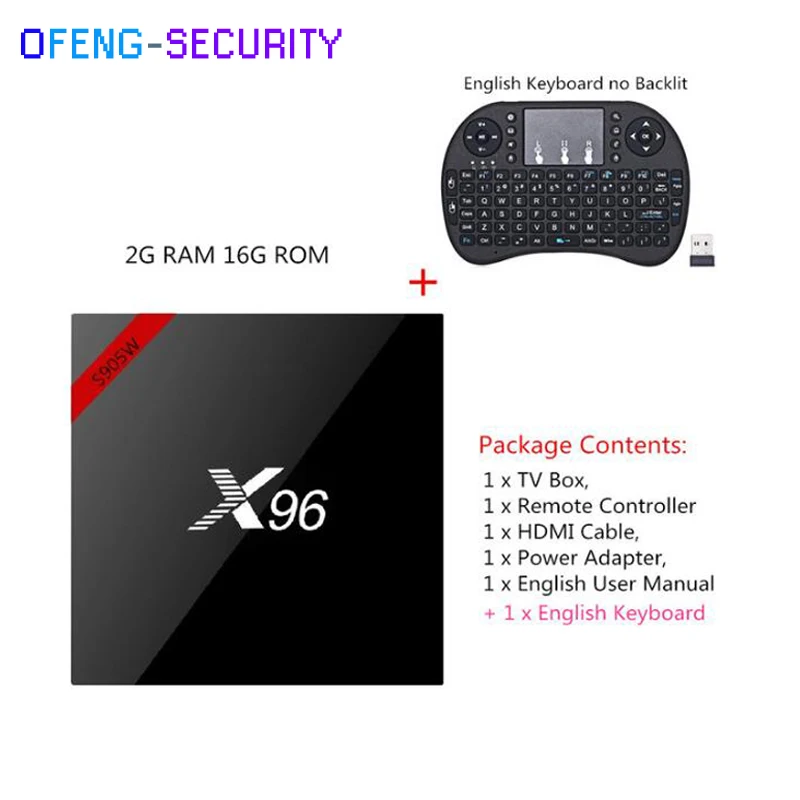 X96W 2 + 16g с клавиатурой Smart TV BOX Android 7 1 четырехъядерный процессор Amlogic S905W 4K HD WiFi 4 ГГц
