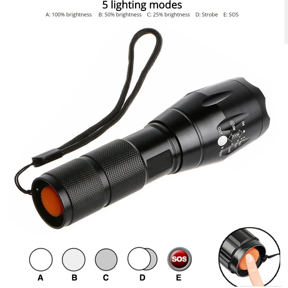 Eycocci светодиодные фонари и освещение ультра яркий фонарик CREE XML T6 Led 5 режимов 4000