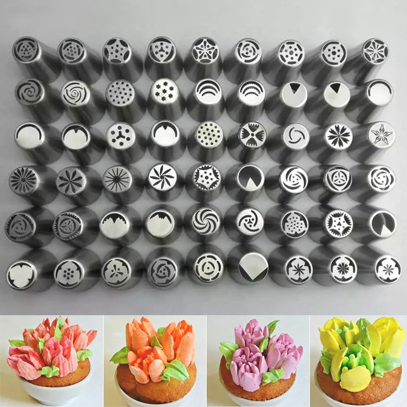 54 шт./лот насадки из нержавеющей стали для глазировки русскими тюльпанами