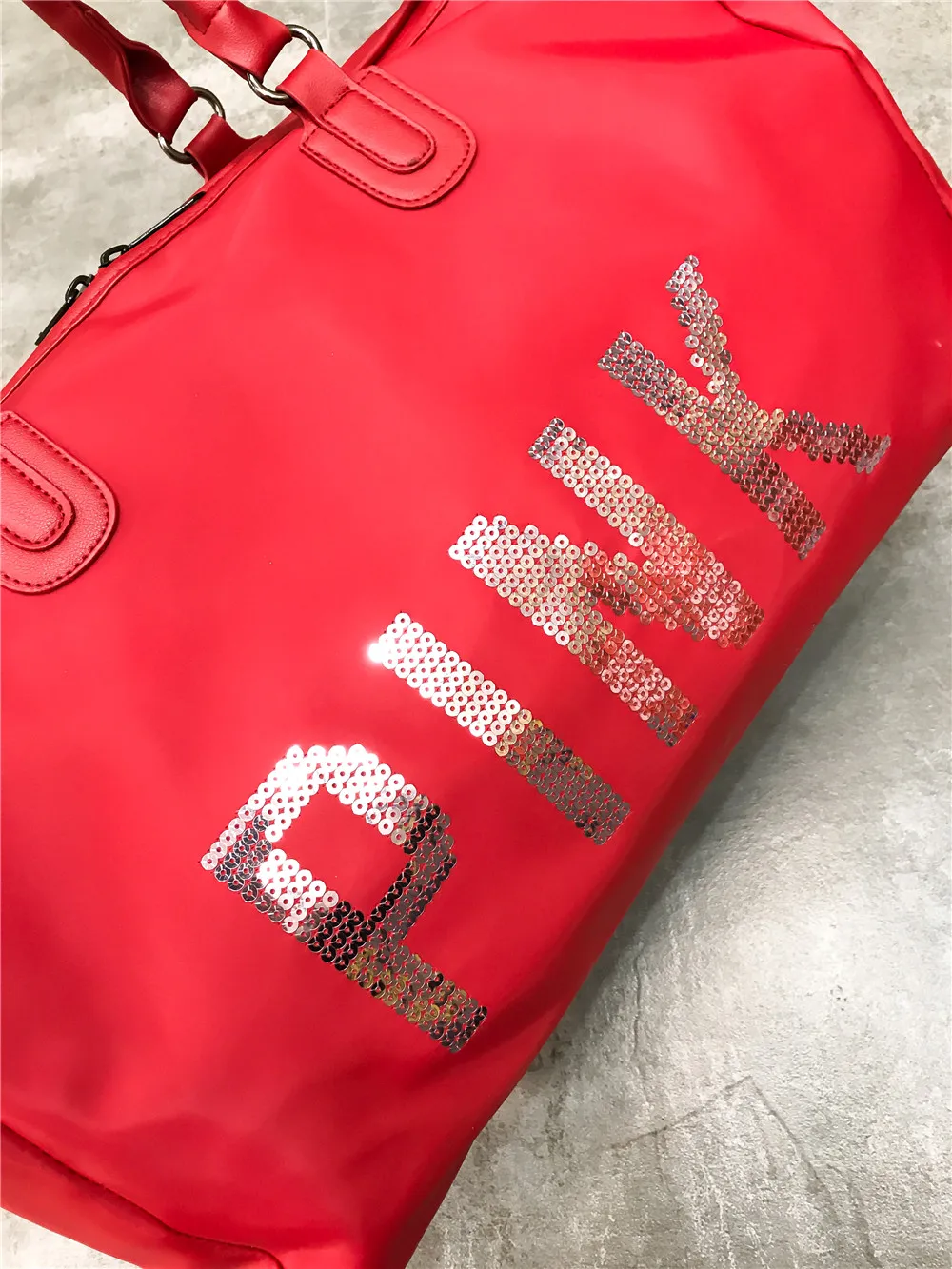 New Large Capacity red black Tote sports Bag Red Duffle Bag gym Bag Weekend Print Handbags for Women