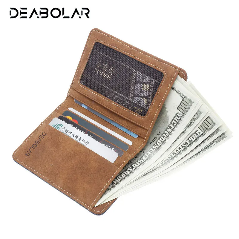 Мужской холщовый кошелек тонкий из искусственной кожи держатель для карт в