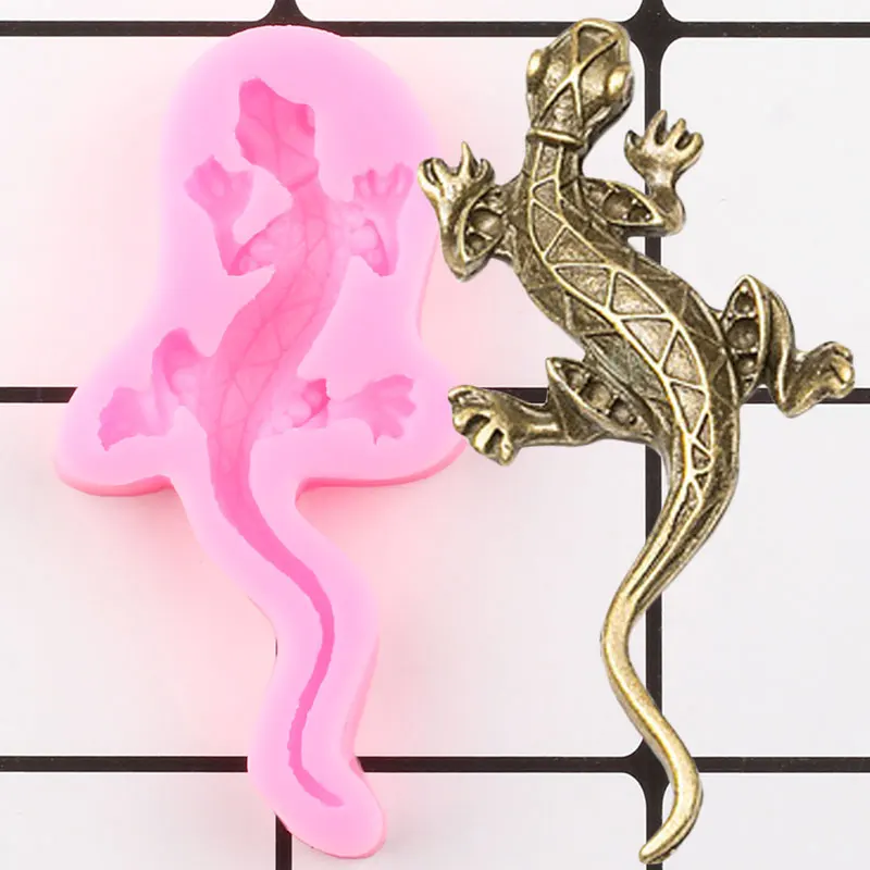 

Gecko Lizard Silicone Molds DIY Cake Decorating Tools Polymer Clay Candy Chocolate Gumpaste Mold Cupcake Topper Fondant Moulds