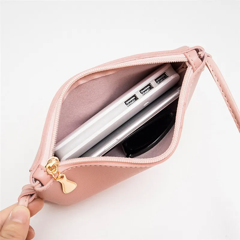 Модная однотонная сумка на молнии через плечо для телефона монет роскошные сумки
