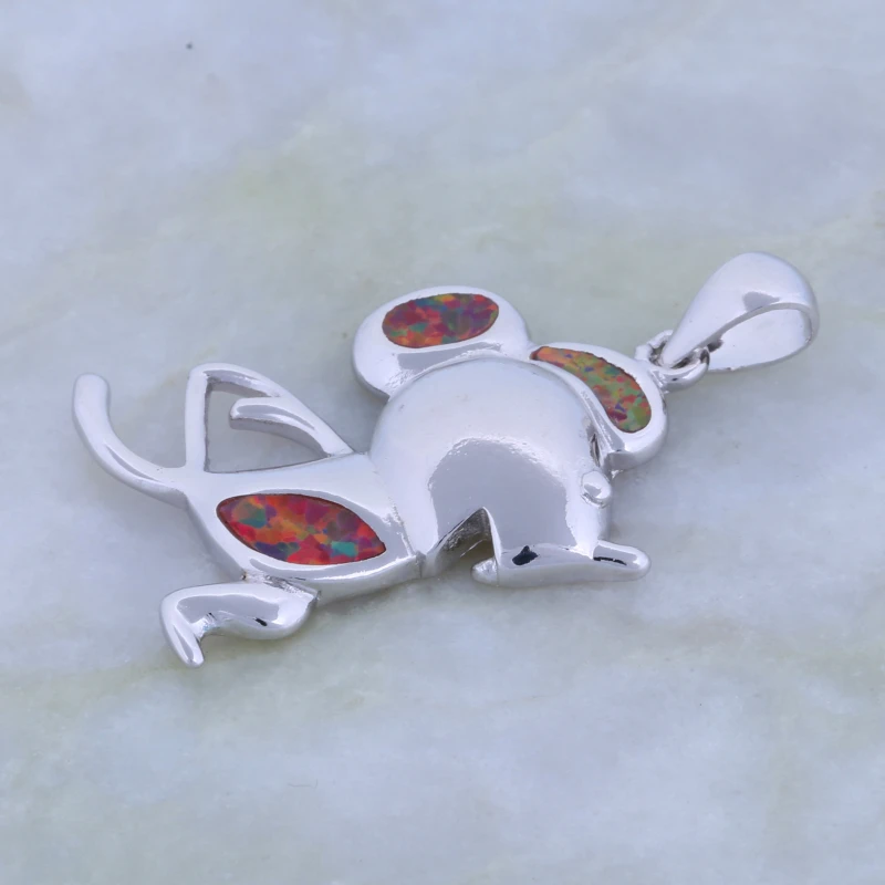 Garilina Модные украшения mouse Silver заполнены orange опал колье ожерелье для женщин P295