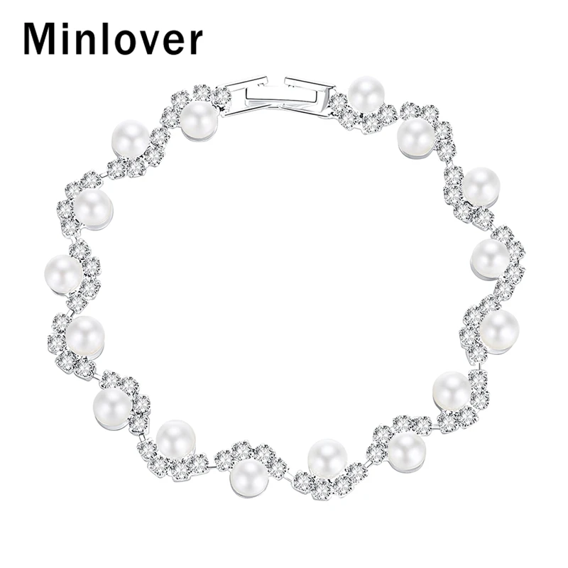Mecresh Классический Простой Стиль браслет из искусственного жемчуга для женщин