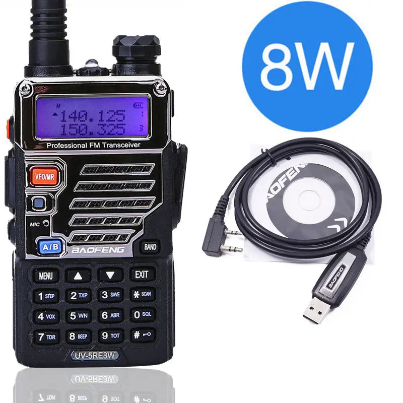 Портативная рация BaoFeng UV 5RE plus 8 Вт мощностью двухдиапазонное радио cb UV5RE ручное с
