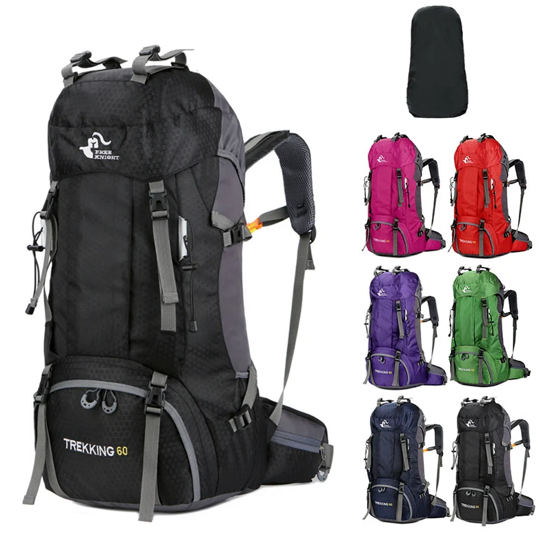 Goedkoop 60L Wandelen Rugzakken Mannen Sporttassen Nylon Camp Travel Pack Vrouwen Treking Waterdichte Outdoor Rugzakken Ultralichte Zakken